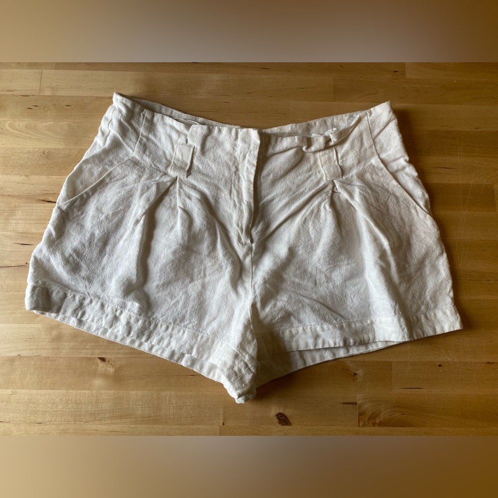L'AGENCE High Waist White Shorts